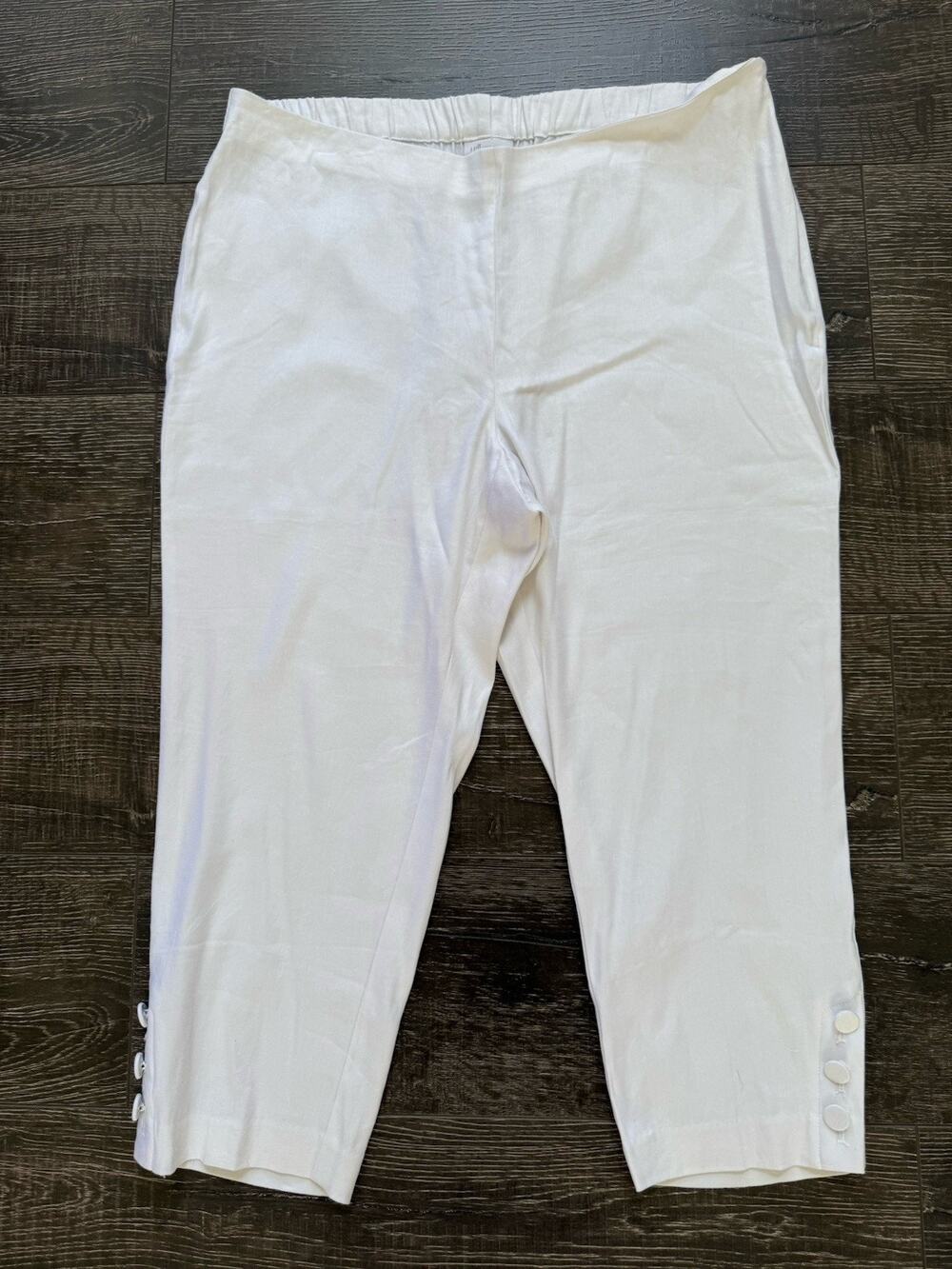 J. Jill Capri Women’s Petite Linen Stretch White Pants Sz XLP